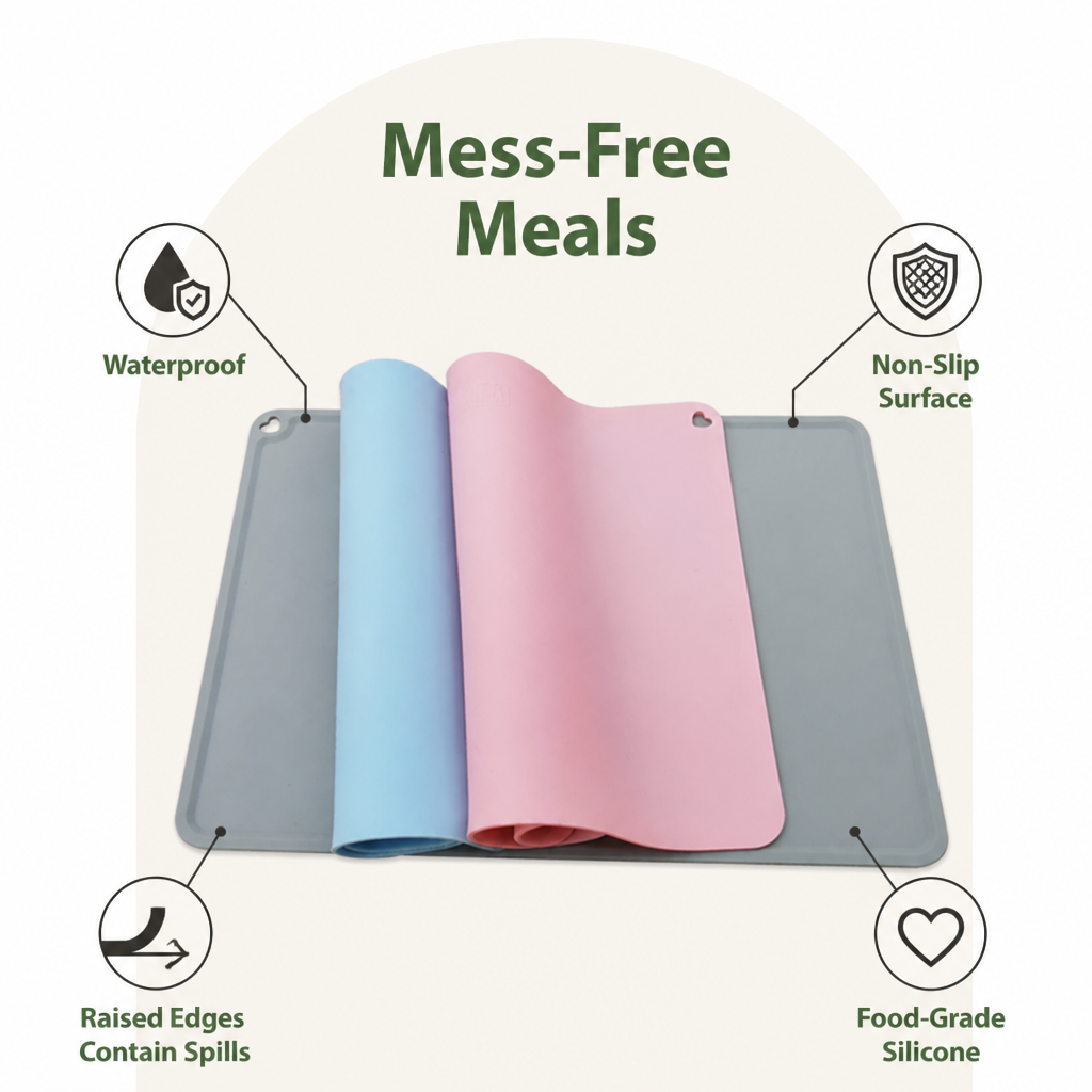 Ortekor Food-Grade Silicone Waterproof & Non-Slip Feeding Mat