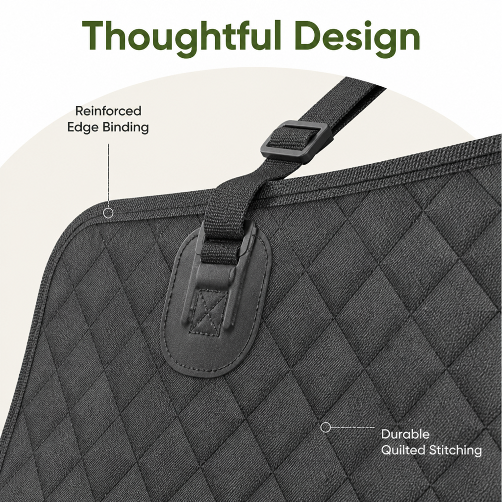 Ortekor Hard-Bottom & Waterproof Car Seat Extender (Removable Washable Cover)