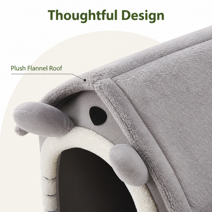 Ortekor Heated Plush Velvet & Flannel Pet House (Removable Cushion)