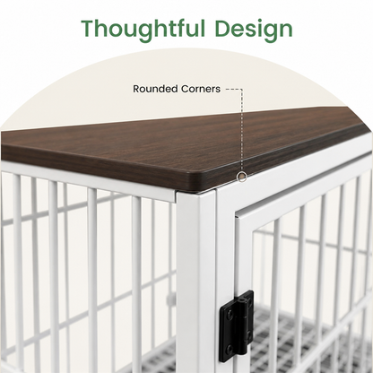 Ortekor Heavy-Duty 3-Door Furniture Dog Crate (Removable Sliding Tray)