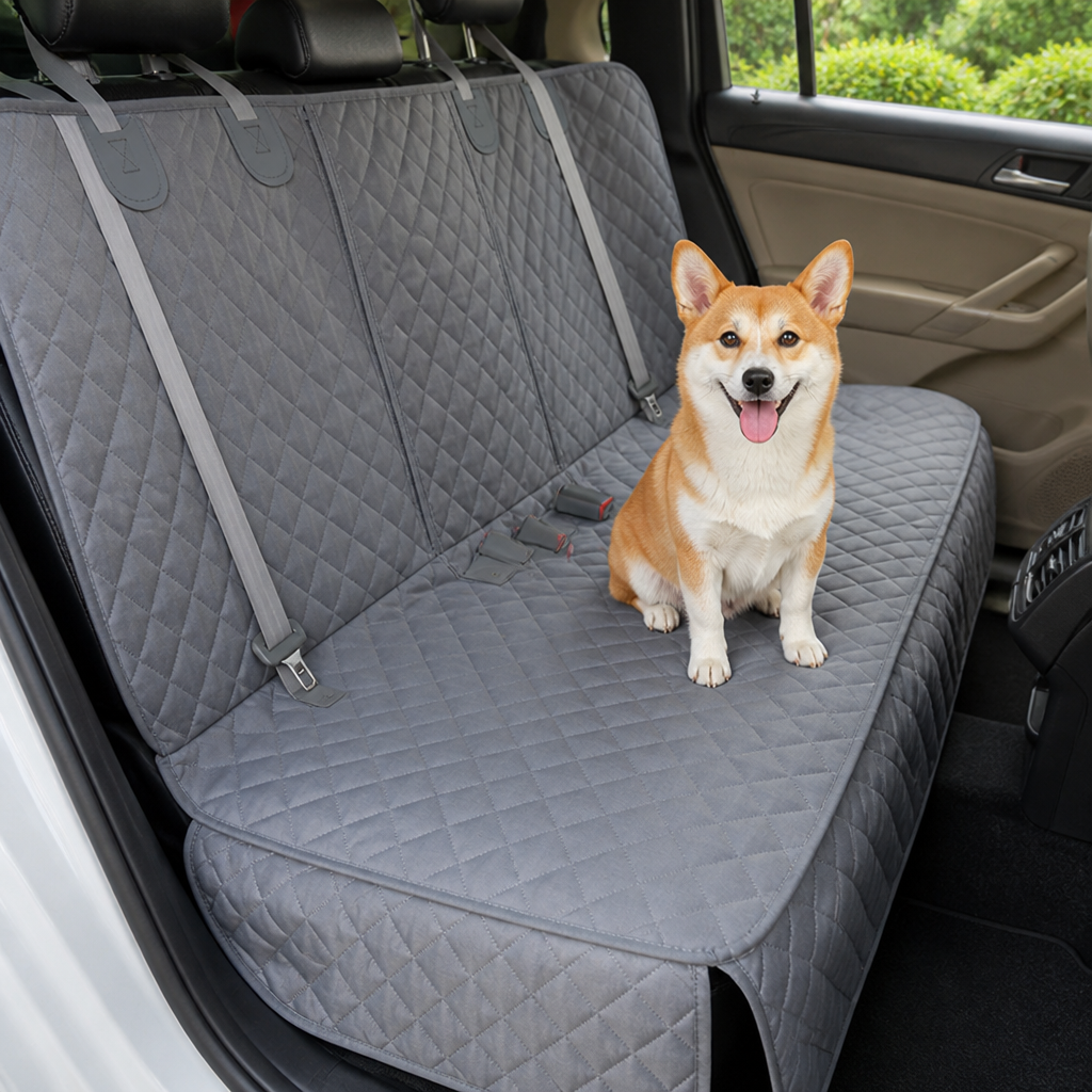 Ortekor Heavy-Duty 600D Oxford Waterproof & Non-Slip Back Seat Cover (Zippered Seat Access)