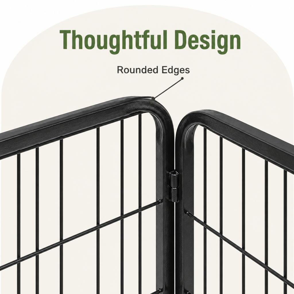 Ortekor Heavy-Duty Foldable Wood & Steel Pet Playpen