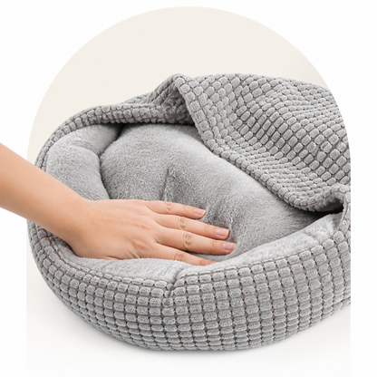 Ortekor Hooded Plush & Non-Slip Cave Bed (Machine Washable)