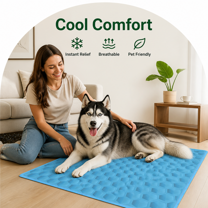 Ortekor Ice Silk Cooling Dog Mat (Washable & Portable)