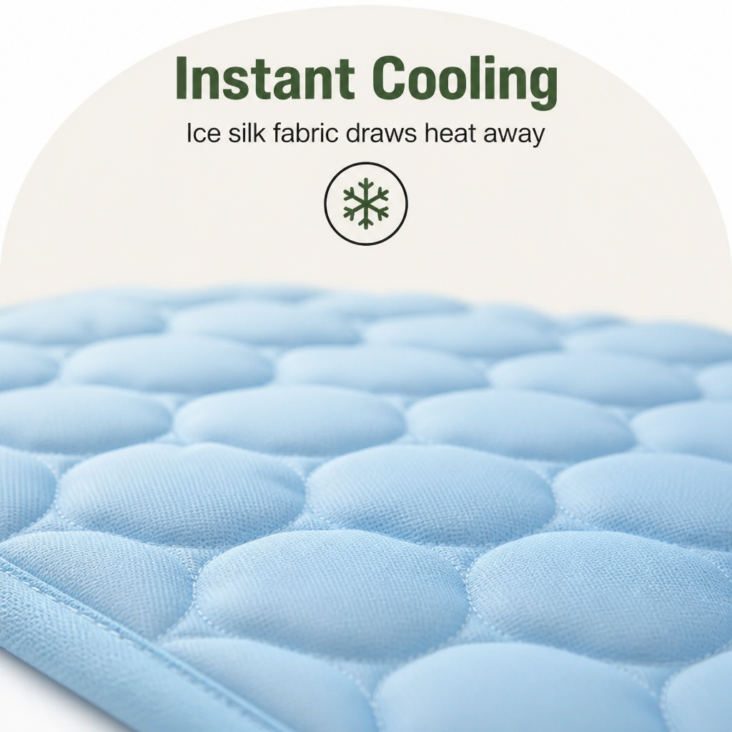 Ortekor Instant Cooling Ice Silk Quilted Pet Mat