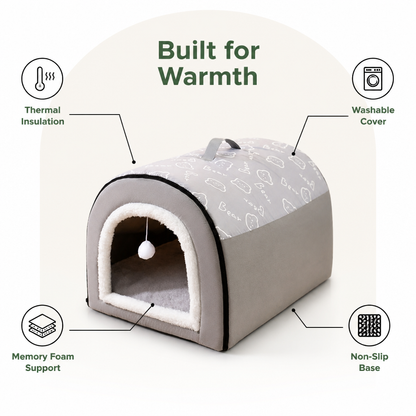 Ortekor Insulated Memory Foam Enclosed Dog Bed (Removable Cover)