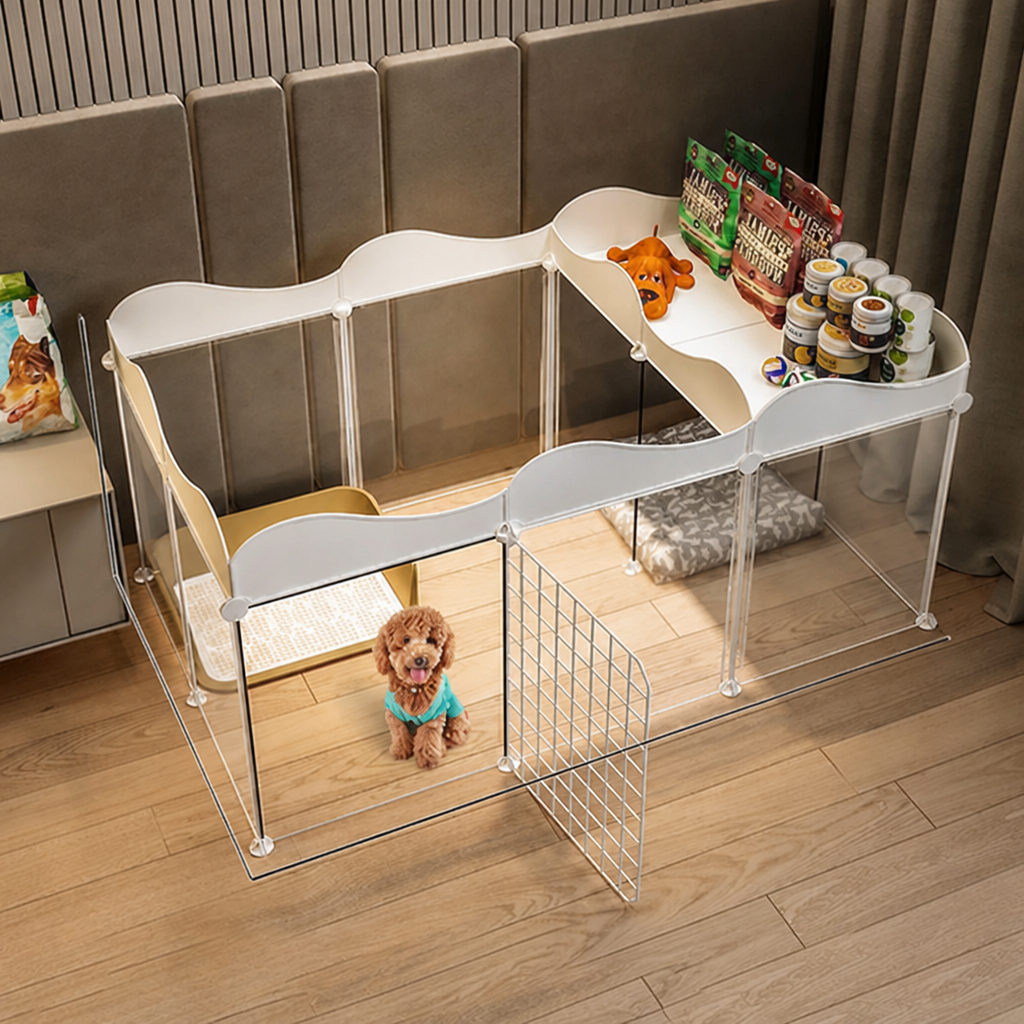 Ortekor Integrated Toilet & Modular Dog Playpen (Removable Toilet Tray)