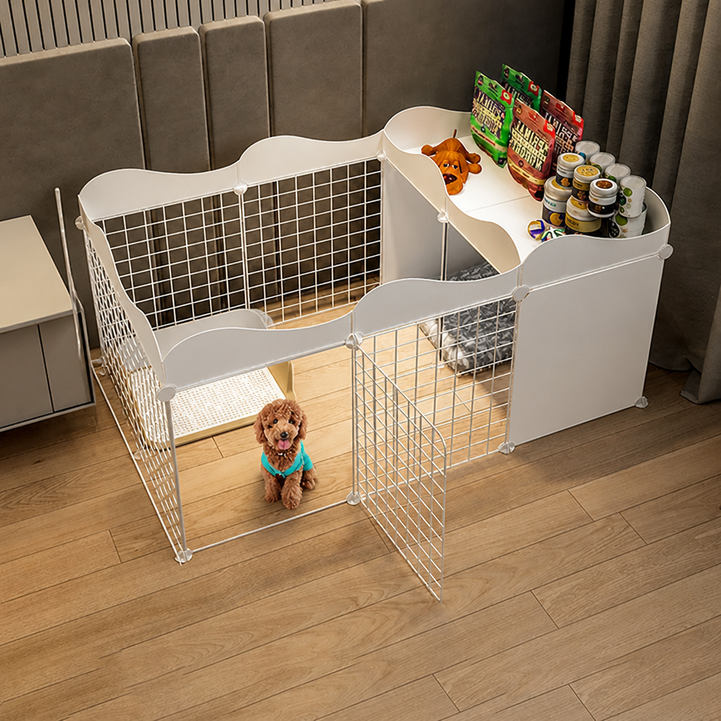 Ortekor Integrated Toilet & Modular Dog Playpen (Removable Toilet Tray)