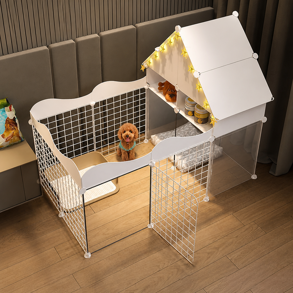 Ortekor Integrated Toilet & Modular Dog Playpen (Removable Toilet Tray)