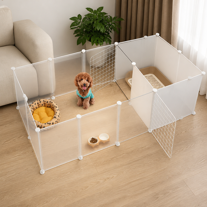 Ortekor Integrated Toilet & Modular Dog Playpen (Removable Toilet Tray)