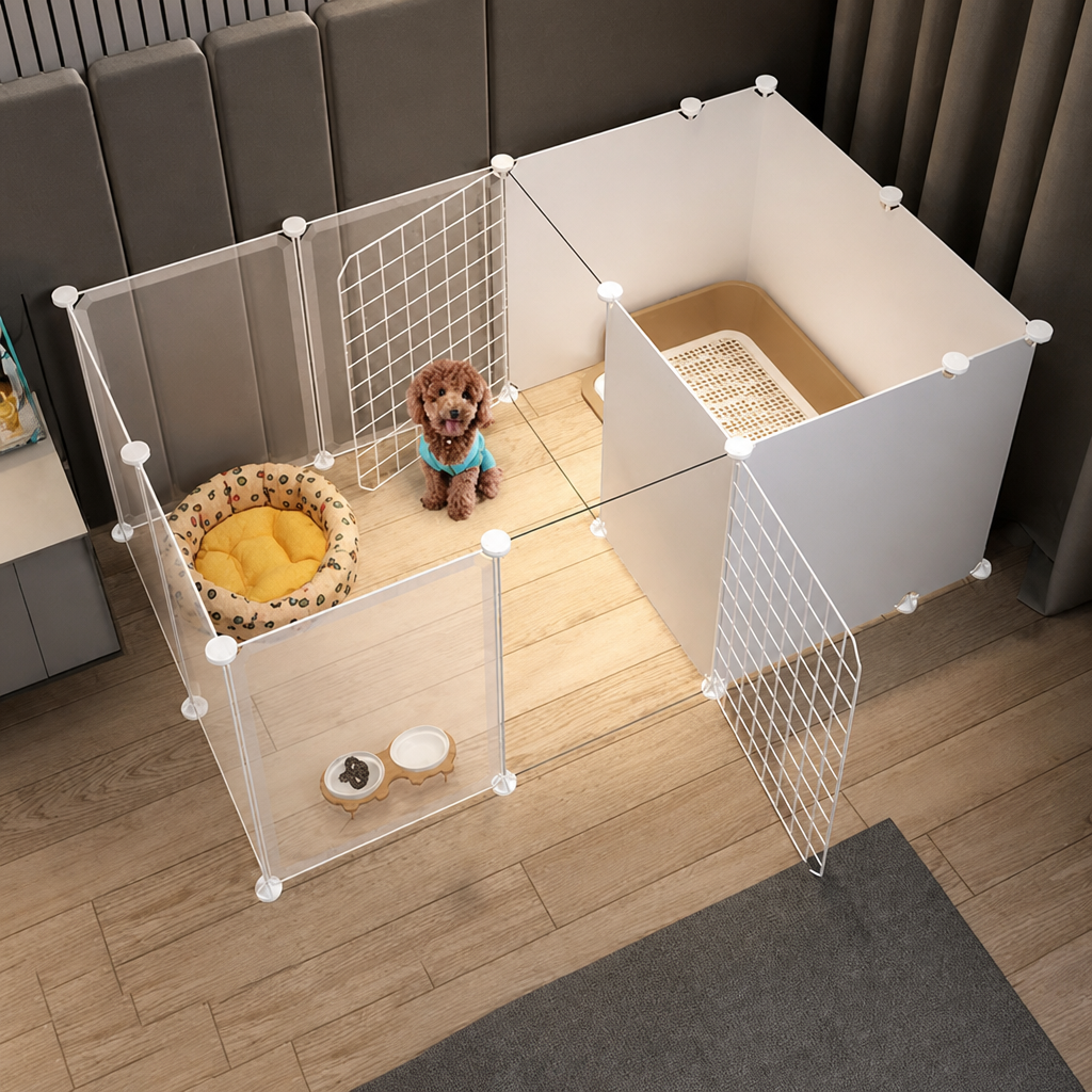 Ortekor Integrated Toilet & Modular Dog Playpen (Removable Toilet Tray)