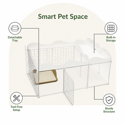 Ortekor Integrated Toilet & Modular Dog Playpen (Removable Toilet Tray)