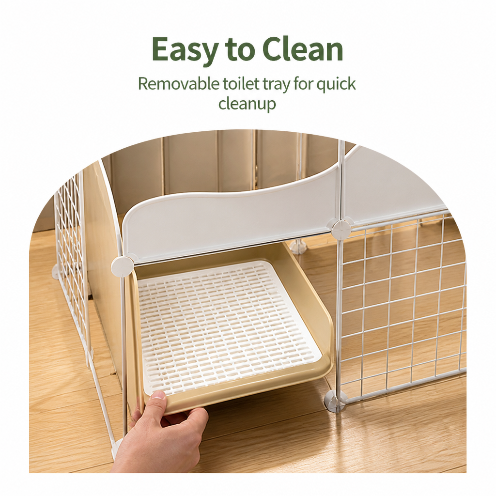 Ortekor Integrated Toilet & Modular Dog Playpen (Removable Toilet Tray)