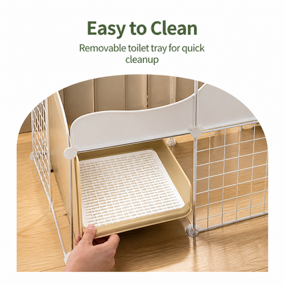 Ortekor Integrated Toilet & Modular Dog Playpen (Removable Toilet Tray)