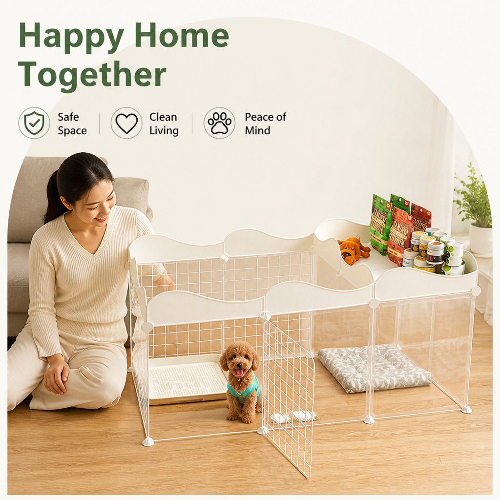 Ortekor Integrated Toilet & Modular Dog Playpen (Removable Toilet Tray)