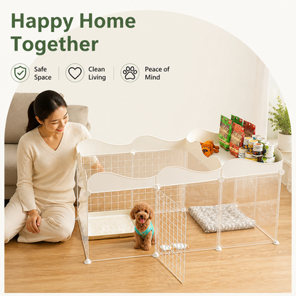 Ortekor Integrated Toilet & Modular Dog Playpen (Removable Toilet Tray)
