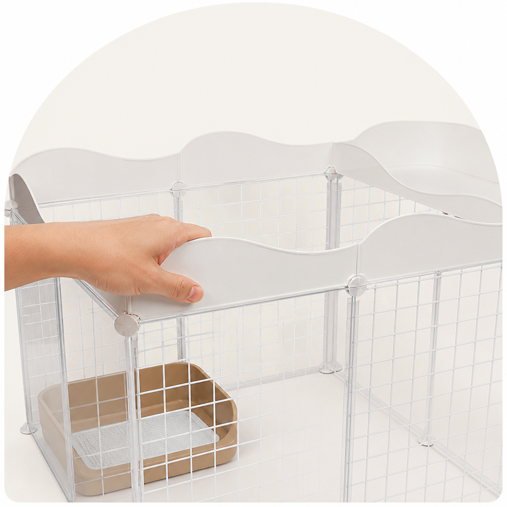 Ortekor Integrated Toilet & Modular Dog Playpen (Removable Toilet Tray)