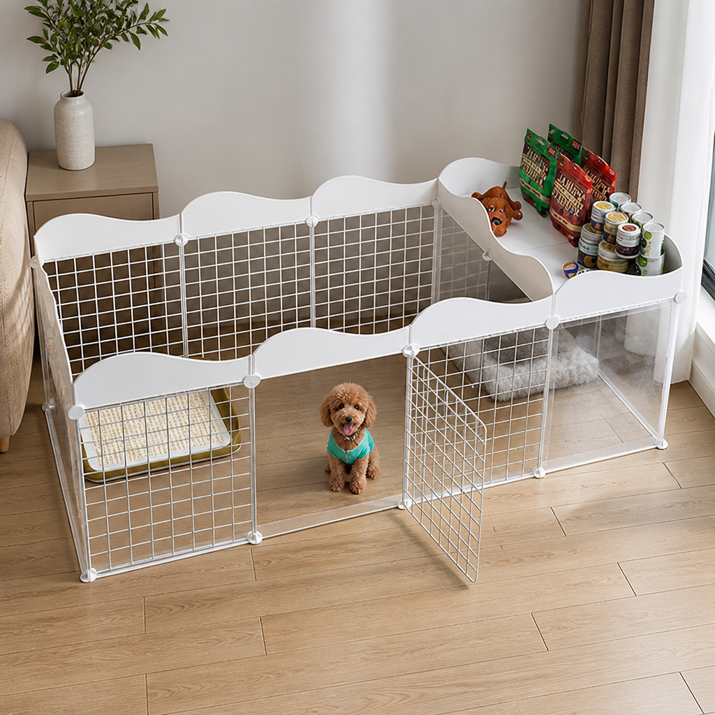 Ortekor Integrated Toilet & Modular Dog Playpen (Removable Toilet Tray)