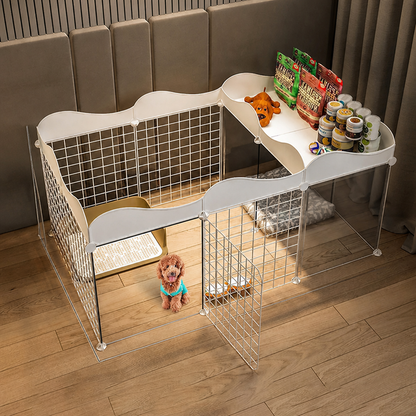 Ortekor Integrated Toilet & Modular Dog Playpen (Removable Toilet Tray)