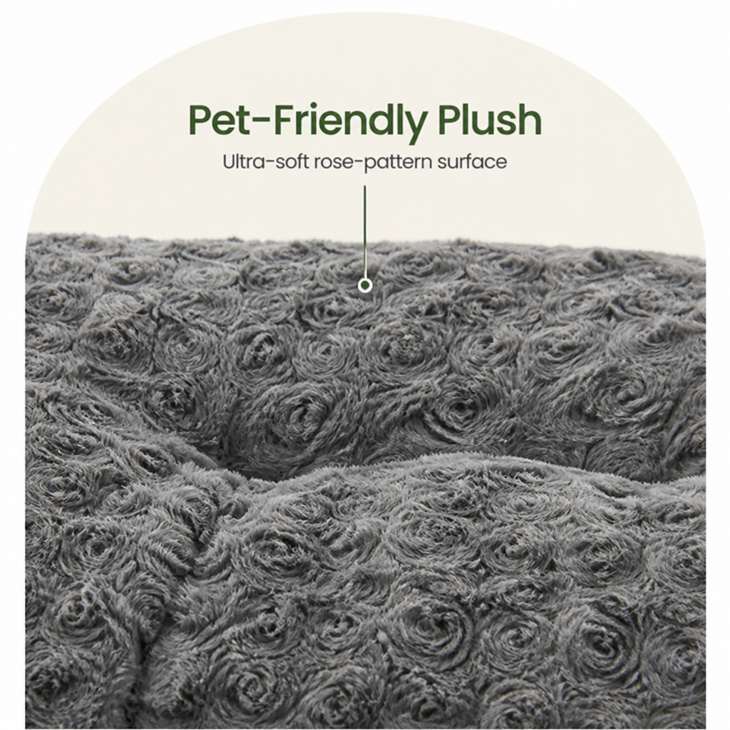Ortekor Joint Support Plush Rose & Non-Slip Dog Bed (Washable)