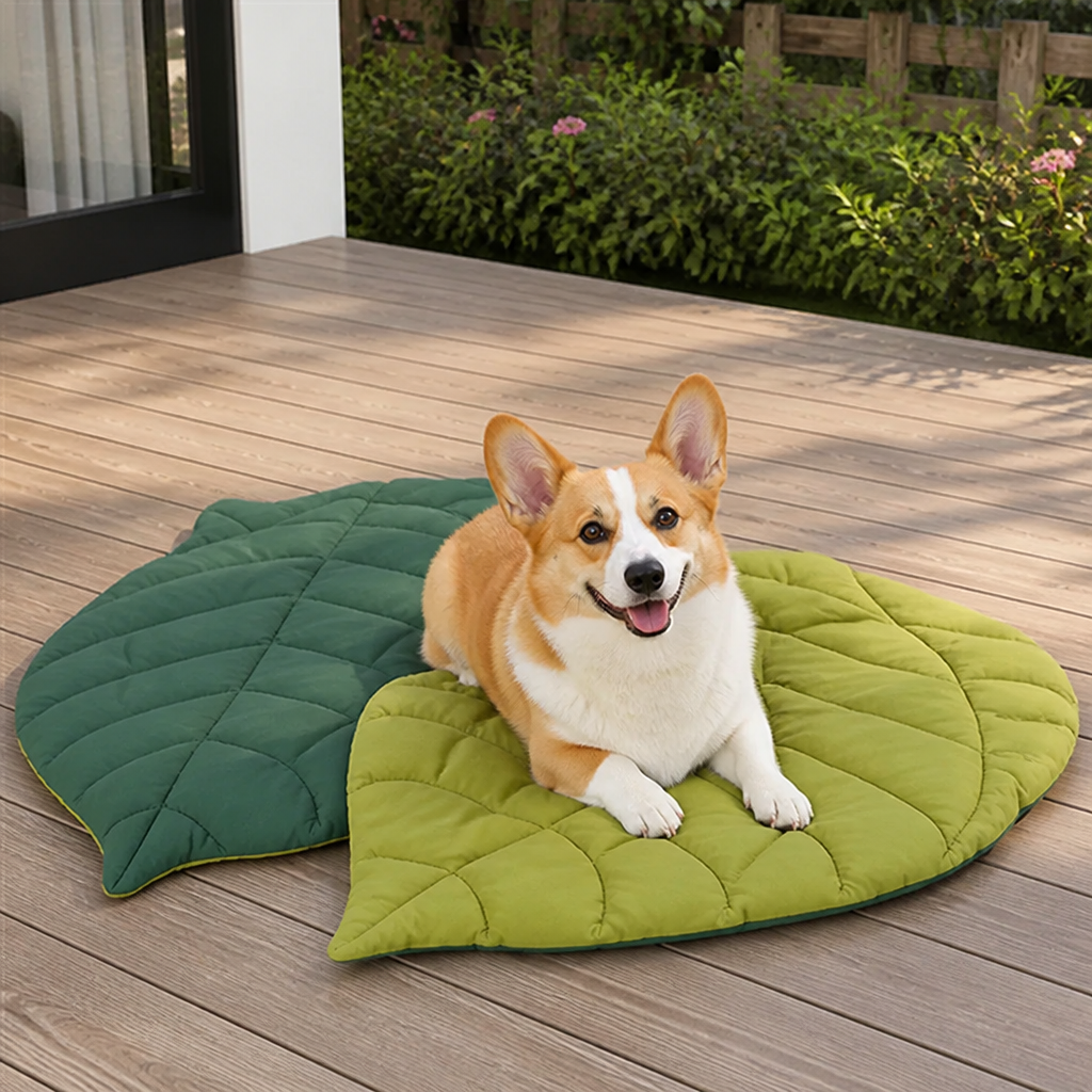 Ortekor Leaf-Shape Machine-Washable & Non-Slip Pet Mat