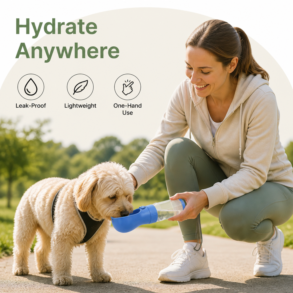 Ortekor Leak-Proof & Lightweight Dog Water Bottle (Food & Water Combo)