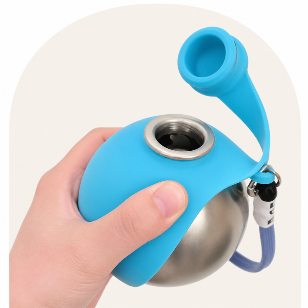 Ortekor Leak-Proof Stainless Steel Dog Water Bottle (Removable Bowl)