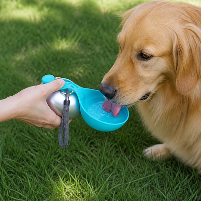 Ortekor Leak-Proof Stainless-Steel & Foldable Silicone Dog Water Bottle