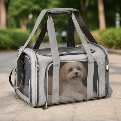 Ortekor Lightweight Collapsible Mesh Pet Carrier (Adjustable Strap)