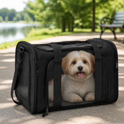 Ortekor Lightweight Collapsible Mesh Pet Carrier (Adjustable Strap)