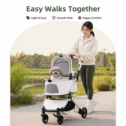 Ortekor Lightweight Foldable High-View Pet Stroller (Removable Basket)