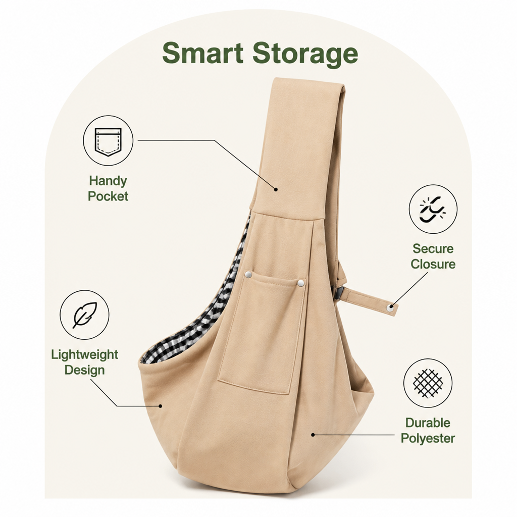 Ortekor Lightweight Polyester Single-Shoulder Sling Carrier (Phone Pocket)