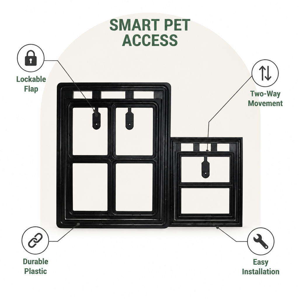 Ortekor Lockable Two-Way Roller Pet Screen Door (Fits Most Screens)