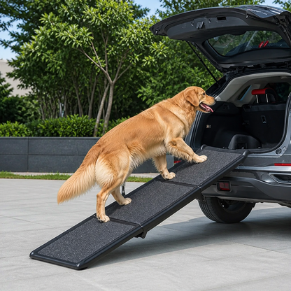 Ortekor Long Folding Dog Ramp With Side Rails (Supports 150 lb)