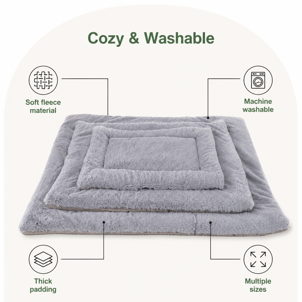 Ortekor Machine Washable Fleece Cotton Pet Mat