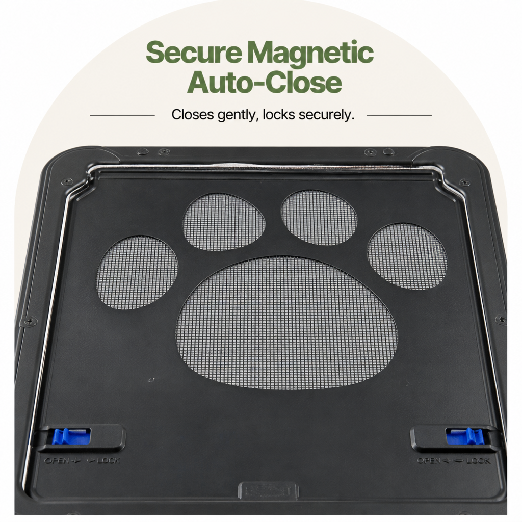 Ortekor Magnetic Self-Closing & Lockable Pet Screen Door