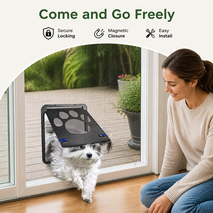 Ortekor Magnetic Self-Closing & Lockable Pet Screen Door