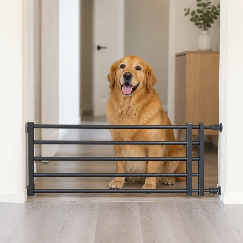 Ortekor No-Drill Retractable Dog Gate (Adjustable Width)