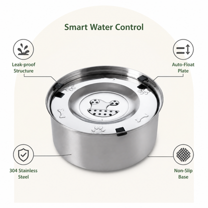 Ortekor No-Spill Floating Stainless Steel Dog Bowl