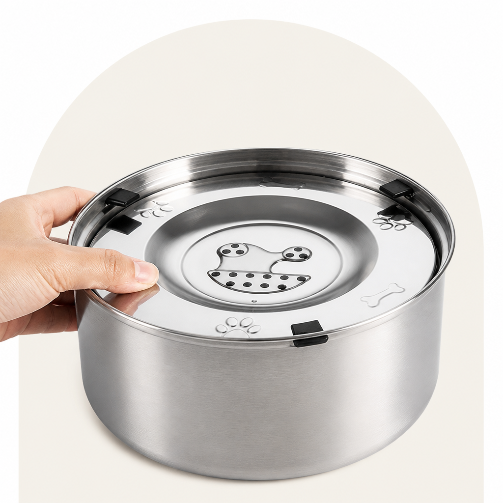 Ortekor No-Spill Floating Stainless Steel Dog Bowl