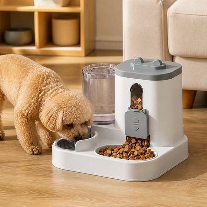 Ortekor Non-Electric Dual-Bin Spill-Proof Feeder & Waterer
