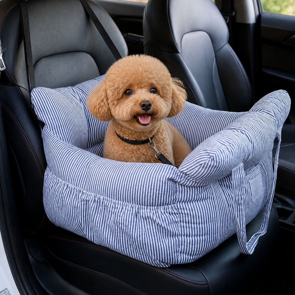 Ortekor Non-Slip & Washable Booster Dog Car Seat (Adjustable Safety Straps)