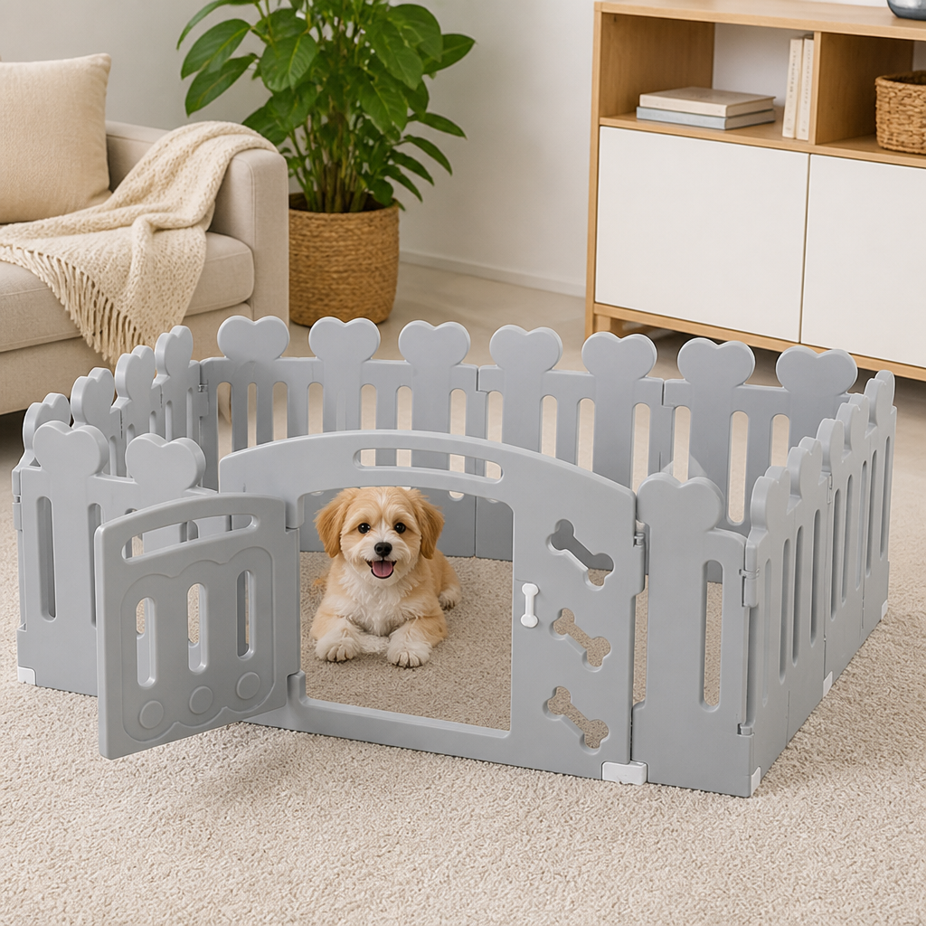 Ortekor Non-Toxic HDPE Lockable Dog Playpen (Foldable)