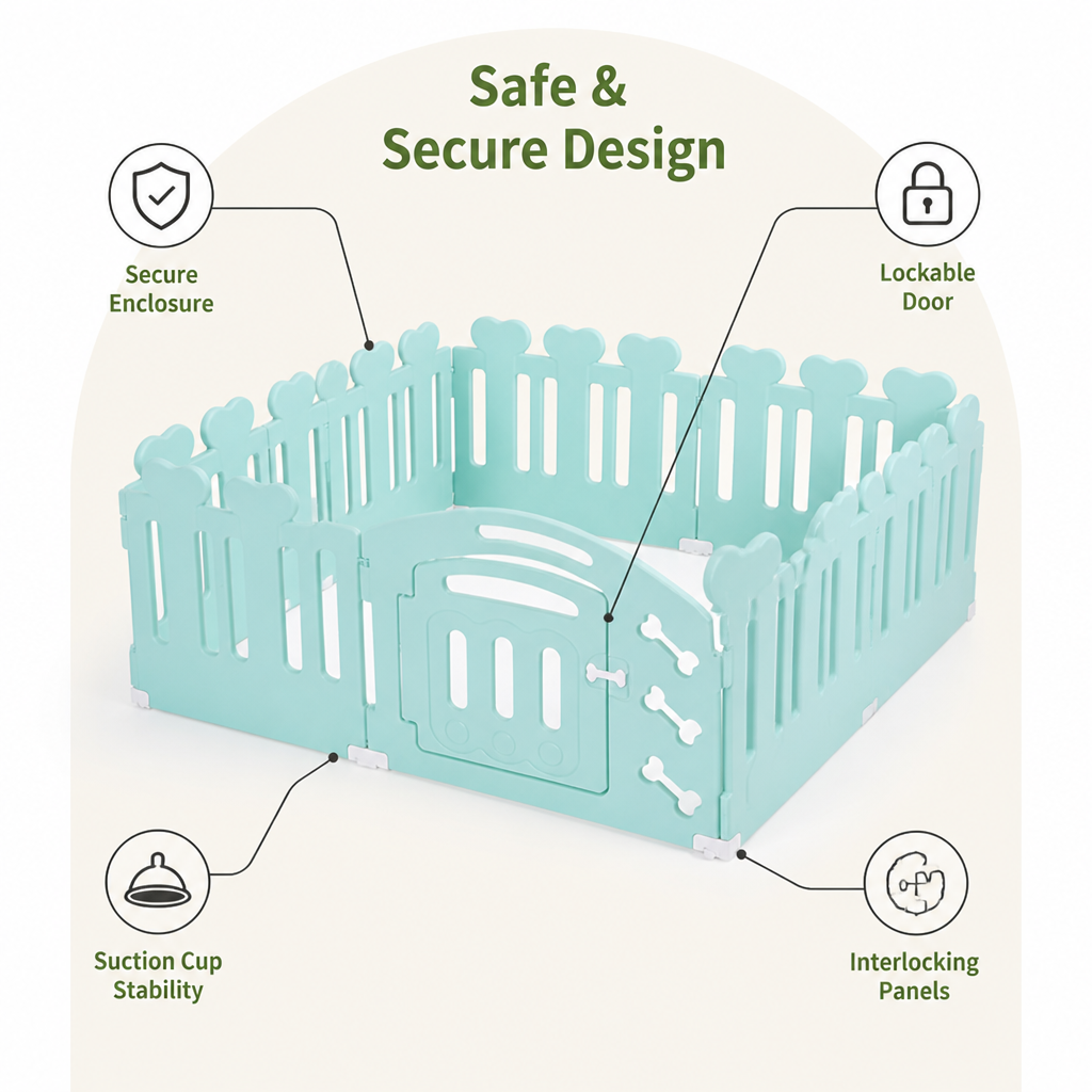 Ortekor Non-Toxic Recycled HDPE & Lockable Dog Playpen