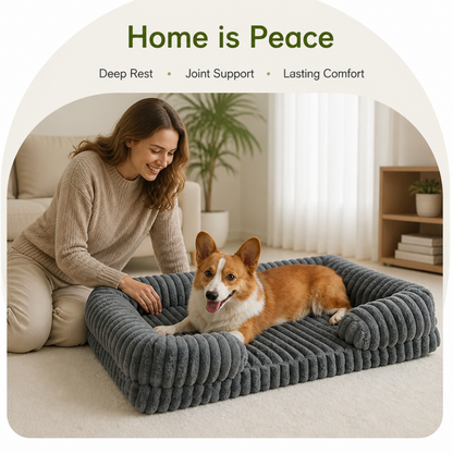 Ortekor Orthopedic Memory Foam Bolster Bed (Waterproof Removable Cover)