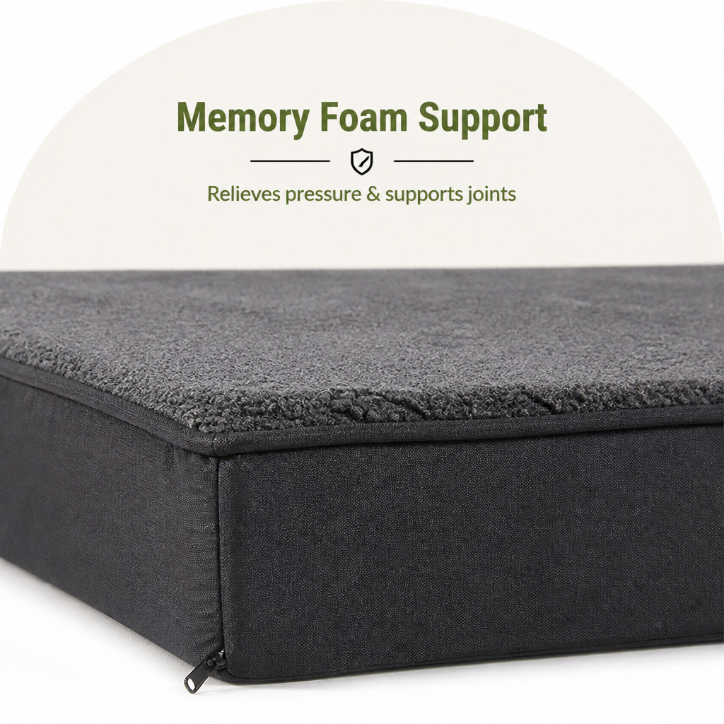Ortekor Orthopedic Memory Foam Dog Bed (Removable Cover & Waterproof Lining)