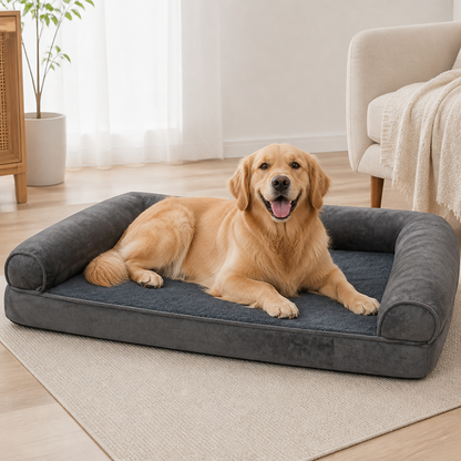 Ortekor Orthopedic Sponge Foam Dog Bed (Removable Washable Cover)
