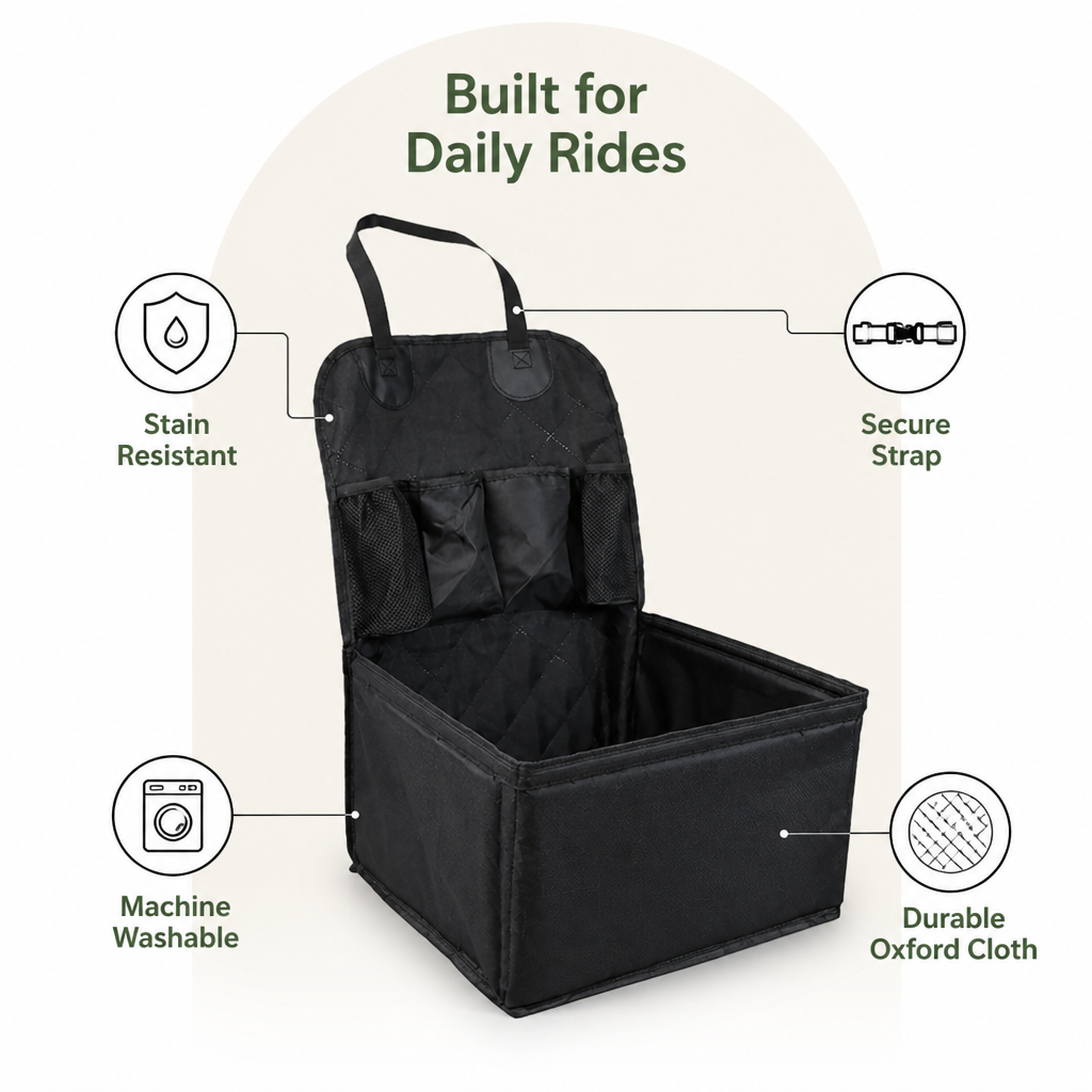 Ortekor Oxford Cloth Stain-Resistant & Washable Car Seat Mat (Front Passenger)