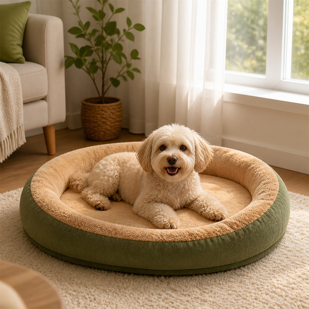 Ortekor Plush Corduroy Washable & Breathable Pet Bed