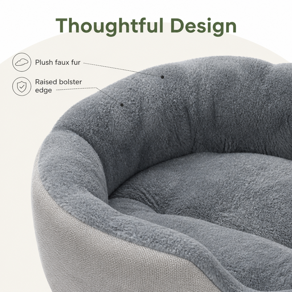 Ortekor Plush Faux Fur Bolster Bed